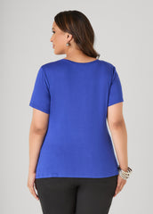 Taurus Crystal Tee Royal Blue | Ashley Stewart