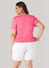 Highly Favored Crystal Tee Coral | Ashley Stewart