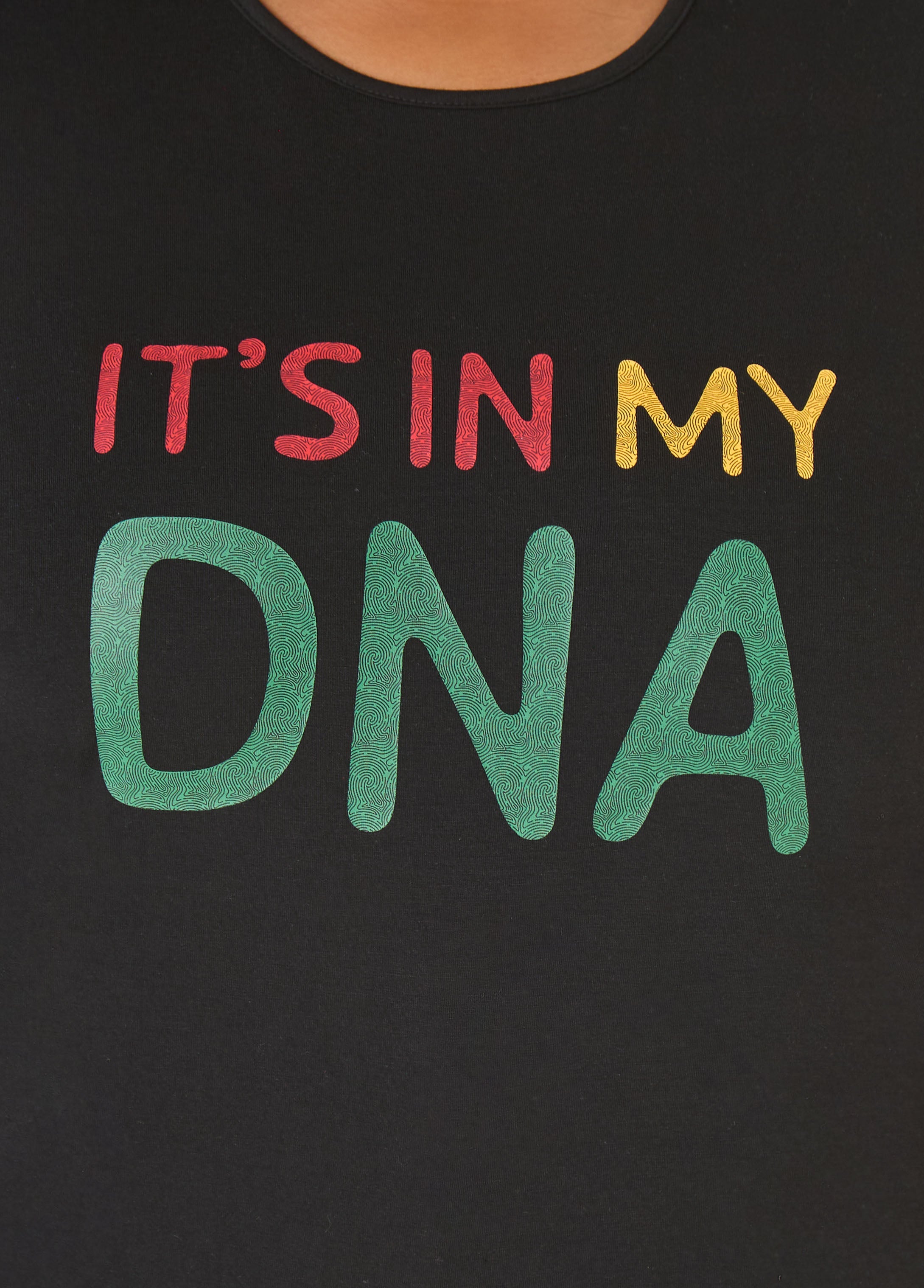 Its In My DNA Cutout Graphic Tee Black | Ashley Stewart