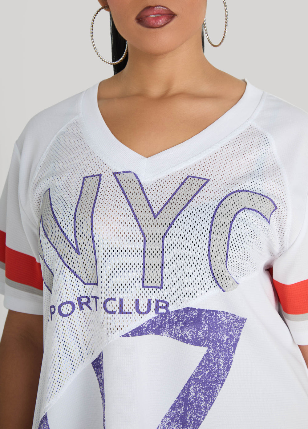 NYC Patchwork Jersey Orange | Ashley Stewart