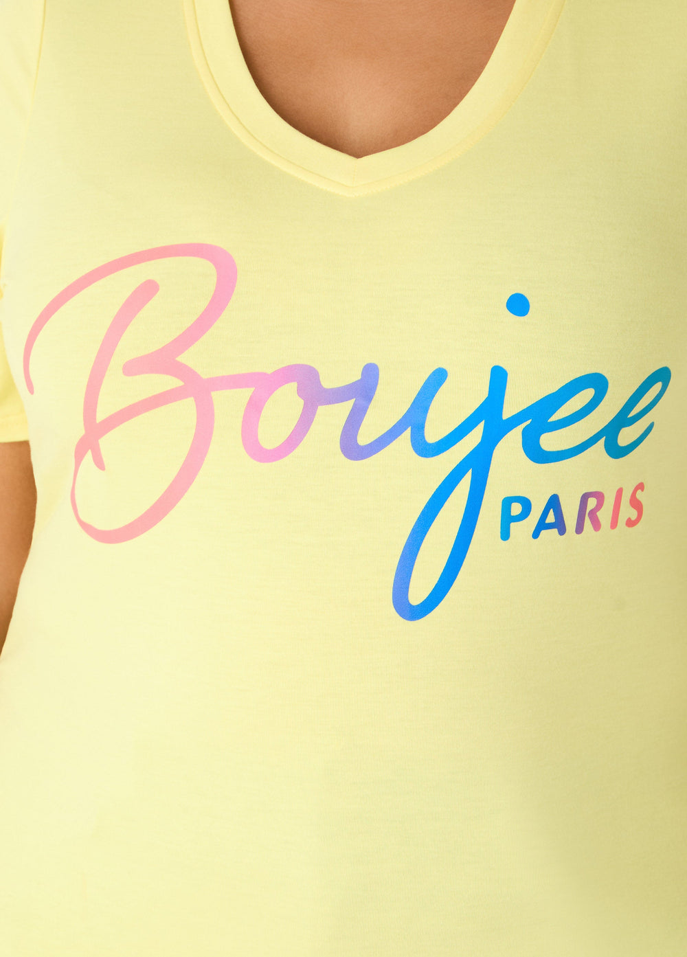 Boujee Paris Graphic Tee Canary Yellow | Ashley Stewart