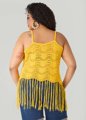 Beaded Crochet Top Spectra Yellow | Ashley Stewart
