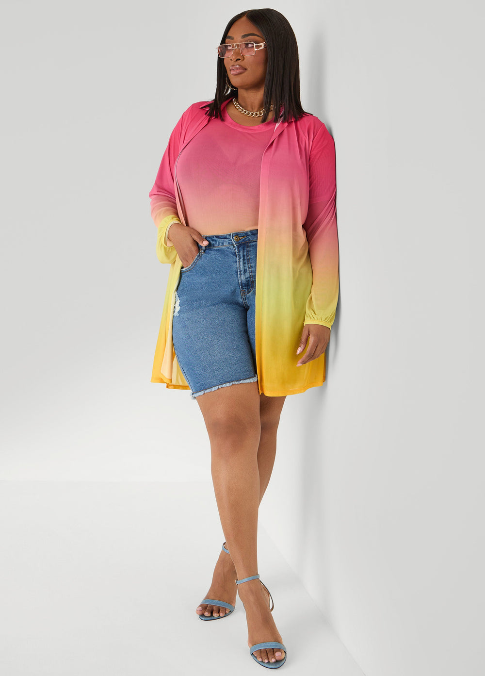 Ombre Mesh Duster Multi | Ashley Stewart