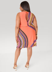 Dotted Cinch Waist Tunic Multi | Ashley Stewart