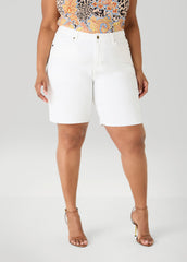 Fearless Distressed Denim Shorts White | Ashley Stewart