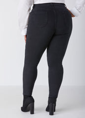 Plus Size Skinny Jeans High Rise Shaping Stretchy Skinny Jeans Black | Ashley Stewart