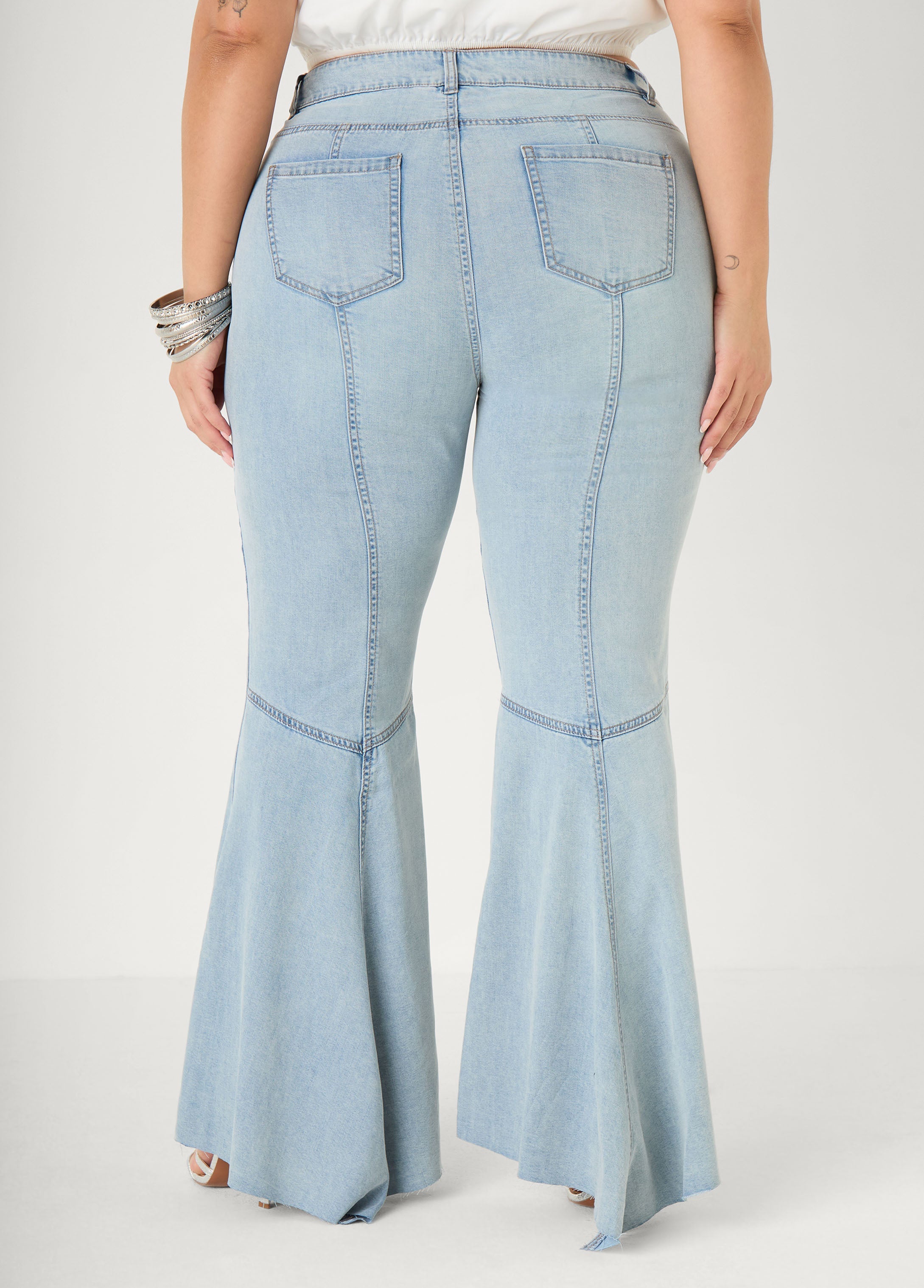 Seam Detailed Flared Jeans Vintage | Ashley Stewart