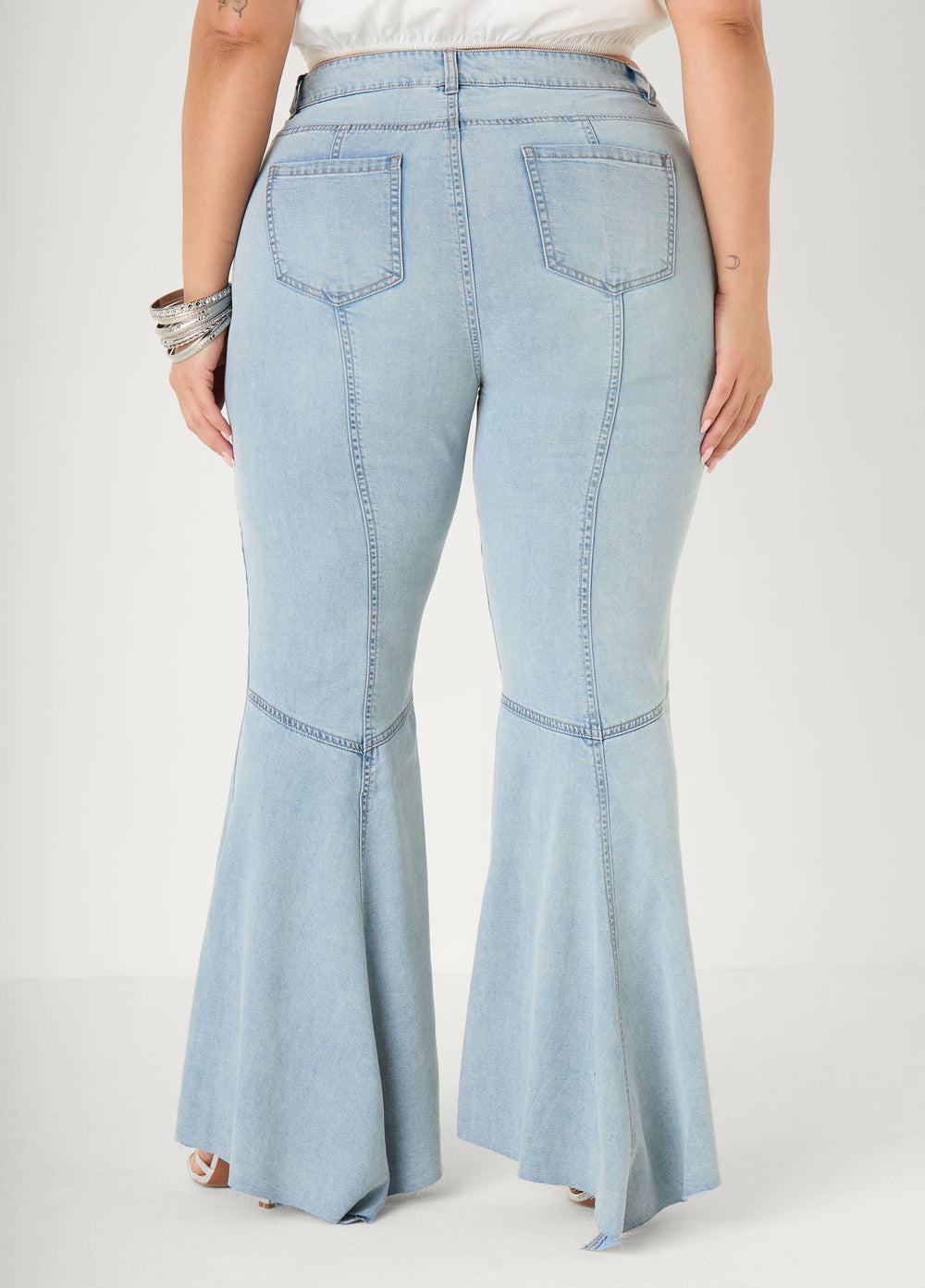 Seam Detailed Flared Jeans Vintage | Ashley Stewart