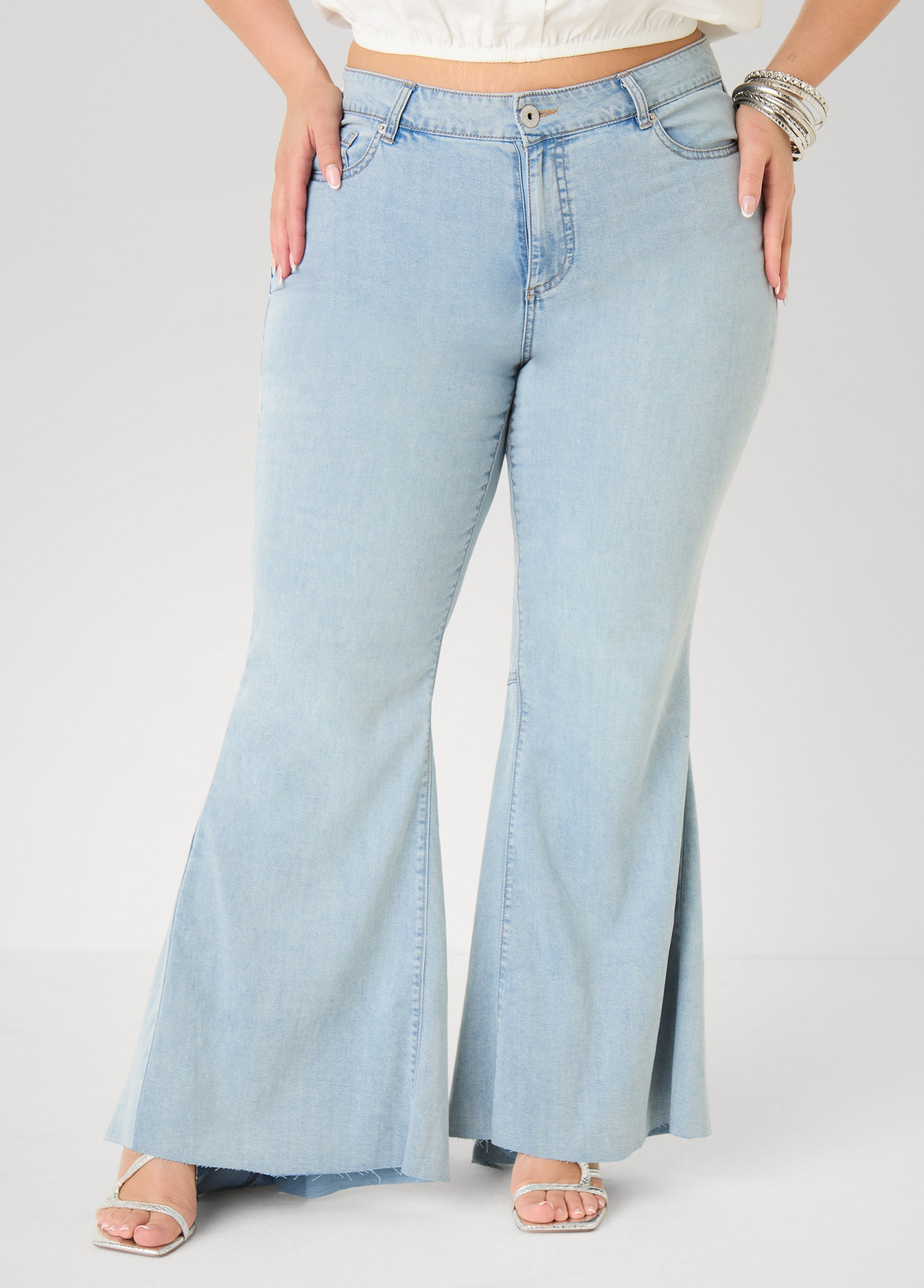 Seam Detailed Flared Jeans Vintage | Ashley Stewart