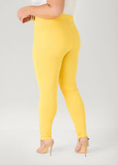 Seamed Ponte Leggings Spectra Yellow | Ashley Stewart