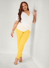 Seamed Ponte Leggings Spectra Yellow | Ashley Stewart