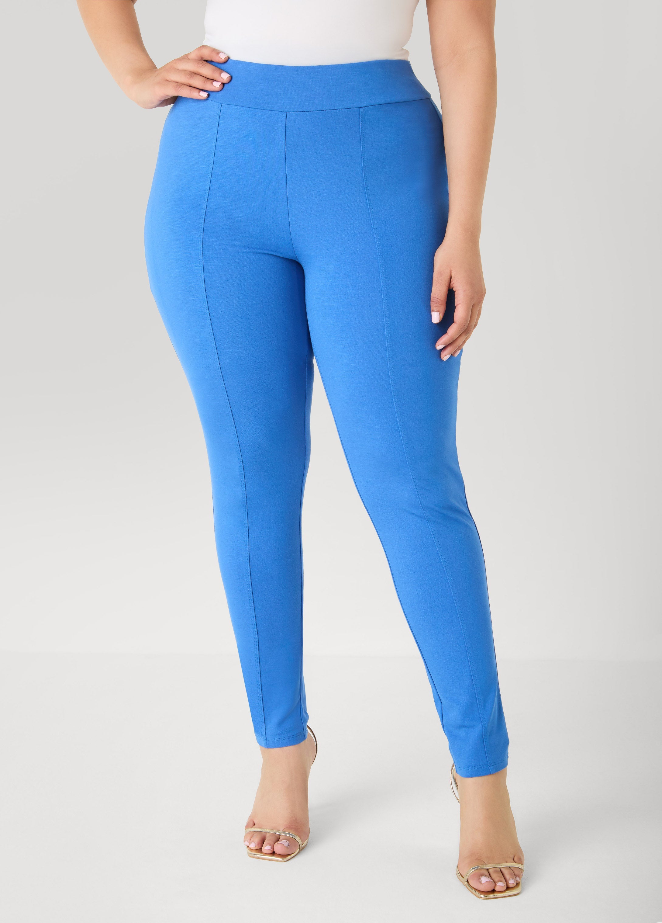 Seamed Ponte Leggings Spectra Yellow | Ashley Stewart