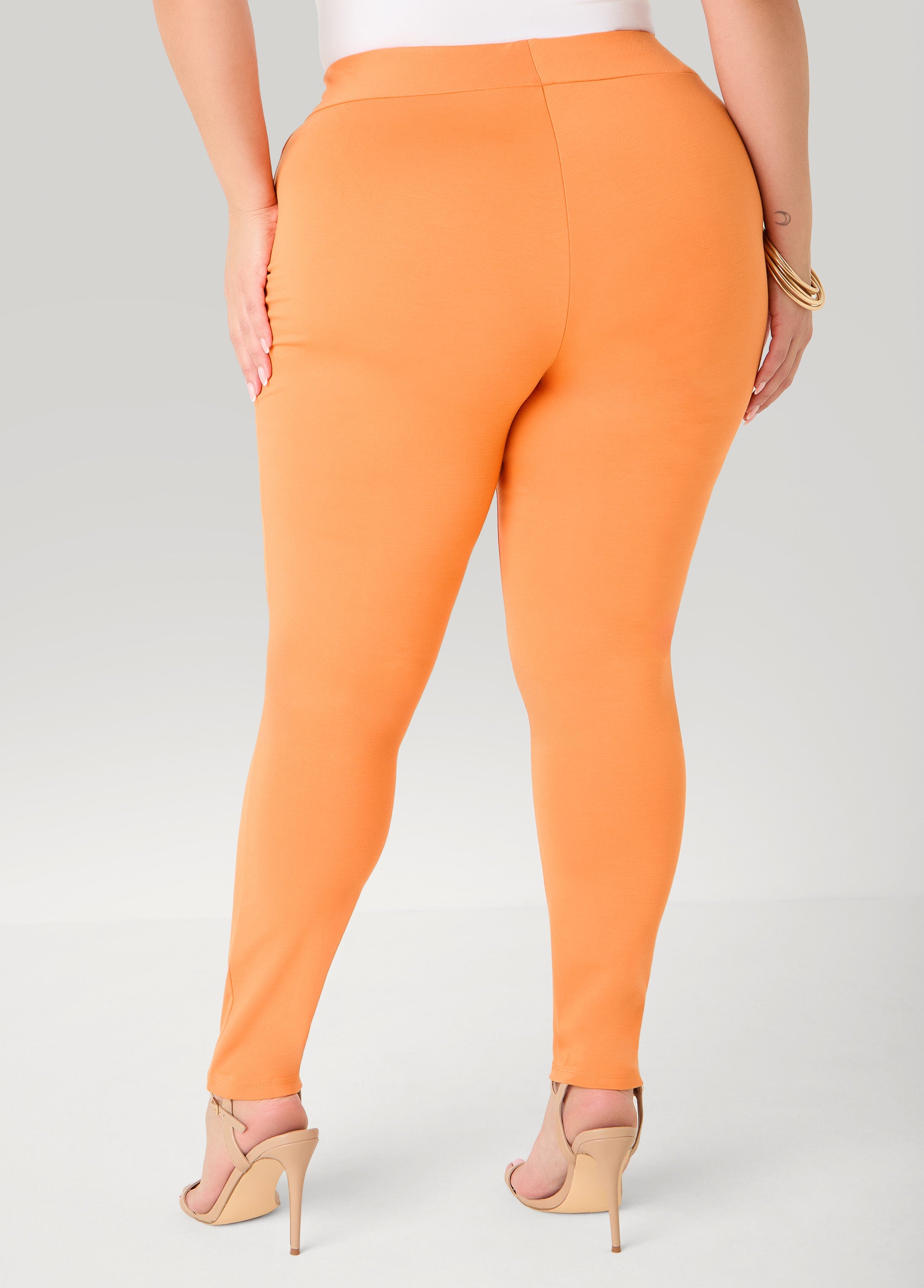 Seamed Ponte Leggings Spectra Yellow | Ashley Stewart