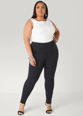 Seamed High Rise Leggings Black | Ashley Stewart