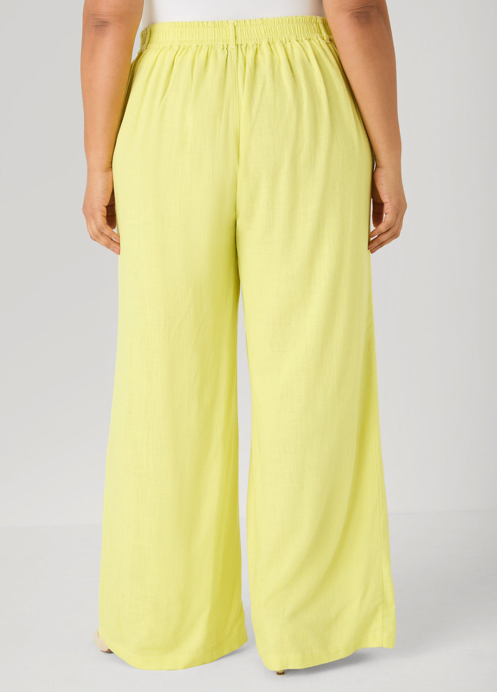 Linen Blend Wide Leg Pants White | Ashley Stewart