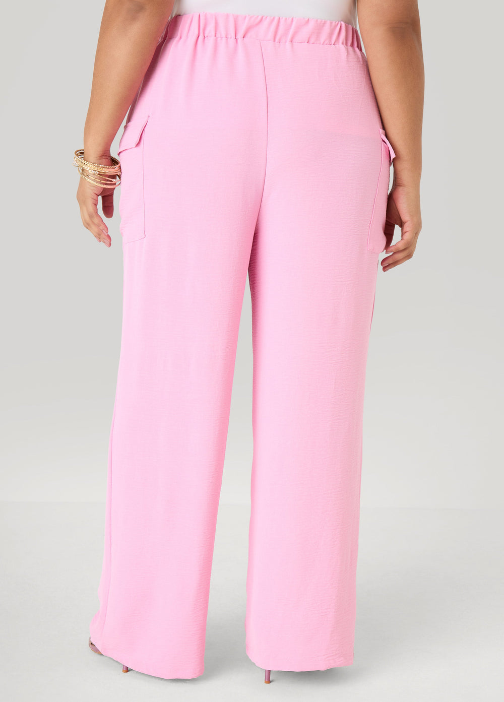 Textured Wide Leg Cargo Pants Rooibos | Ashley Stewart