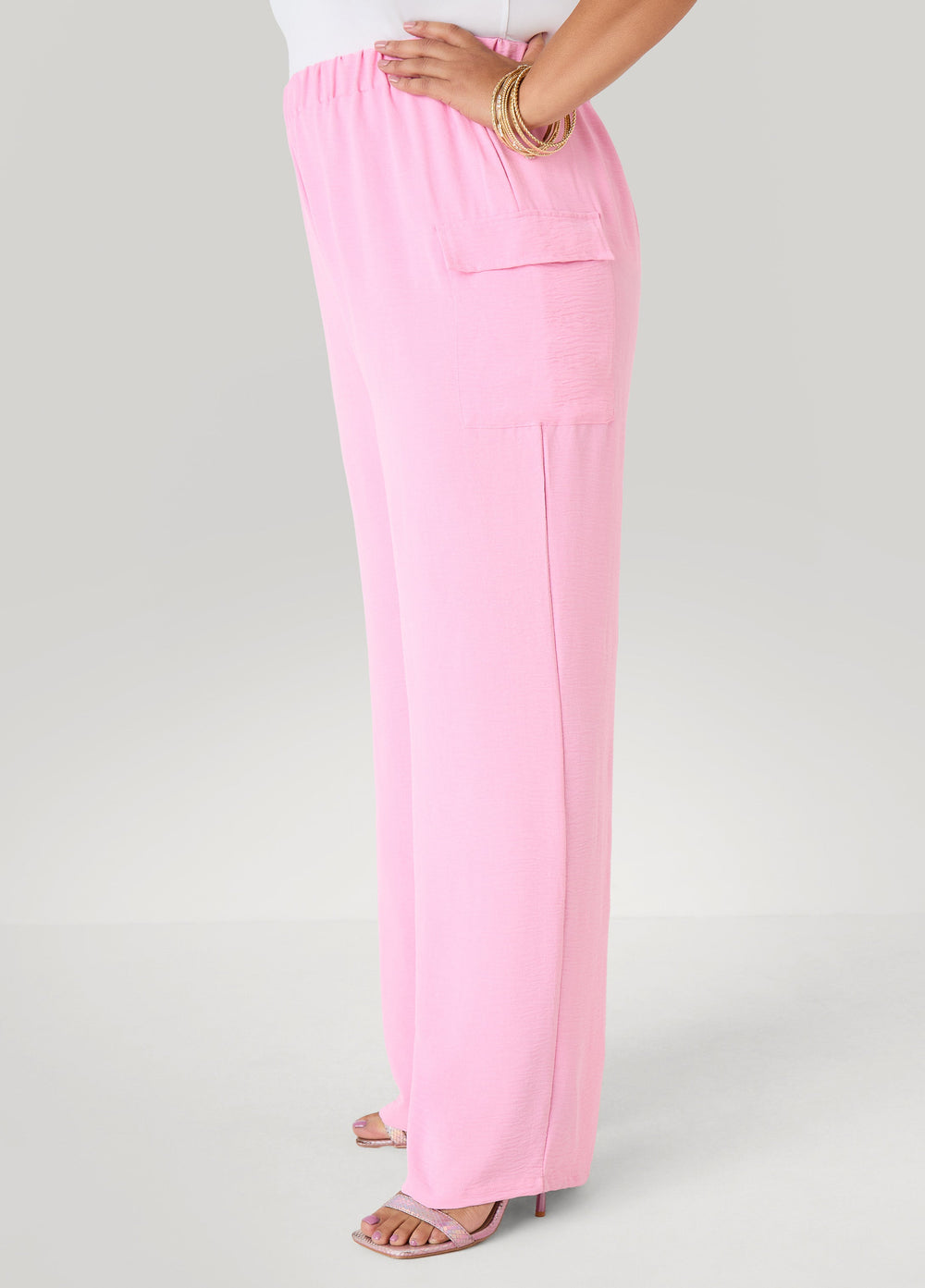 Textured Wide Leg Cargo Pants Rooibos | Ashley Stewart