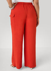 Textured Wide Leg Cargo Pants Rooibos | Ashley Stewart