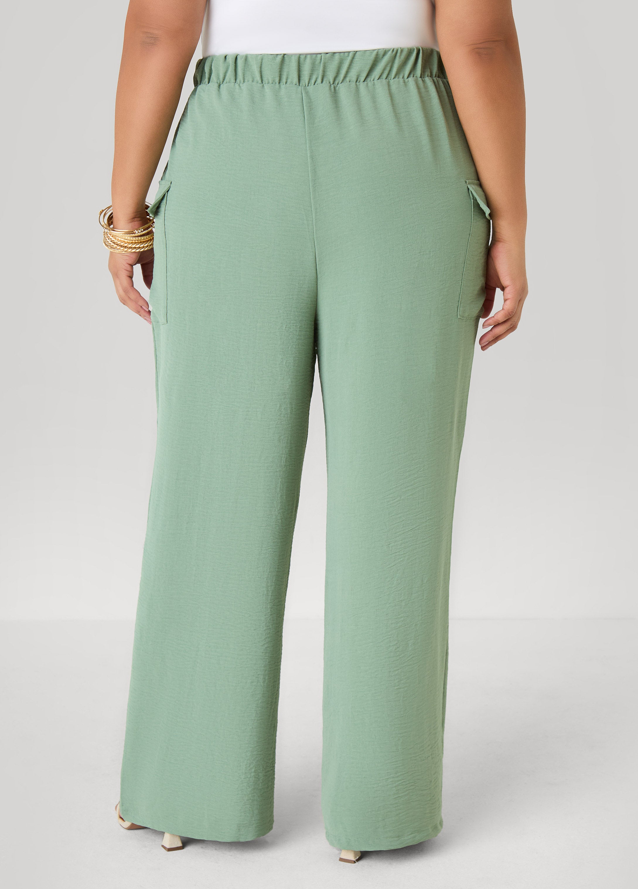 Textured Wide Leg Cargo Pants Rooibos | Ashley Stewart