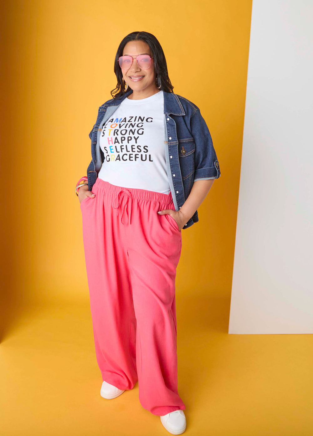 Drawstring Linen Blend Pants Navy Peony | Ashley Stewart