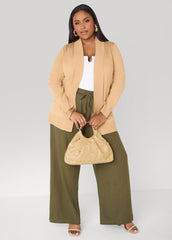 Drawstring Linen Blend Pants Navy Peony | Ashley Stewart