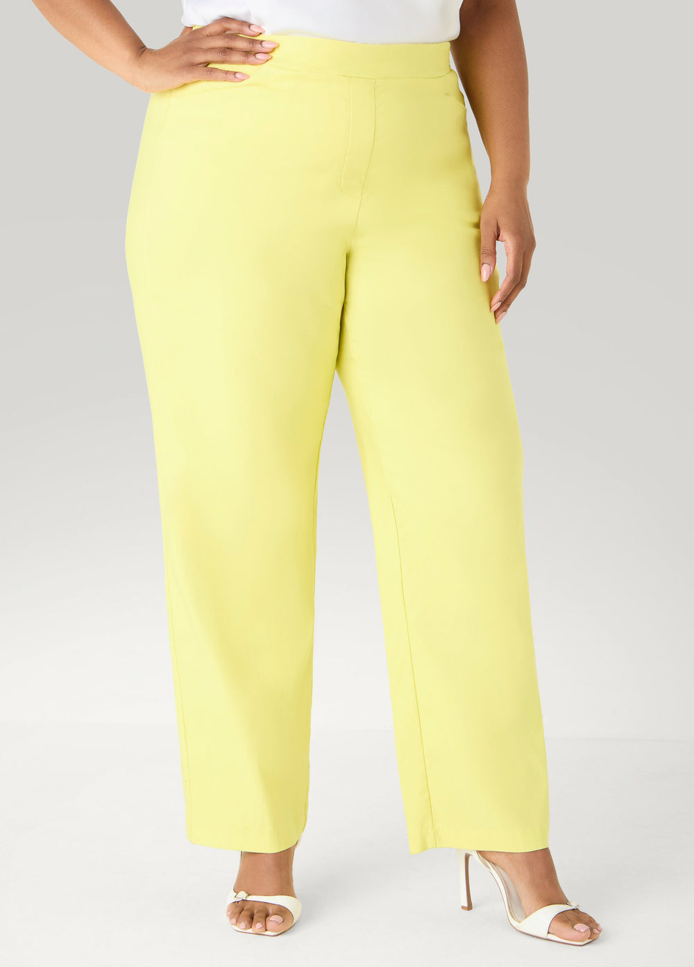 Millennium Straight Leg Trousers Canary Yellow | Ashley Stewart
