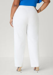 Millennium Straight Leg Trouser White | Ashley Stewart