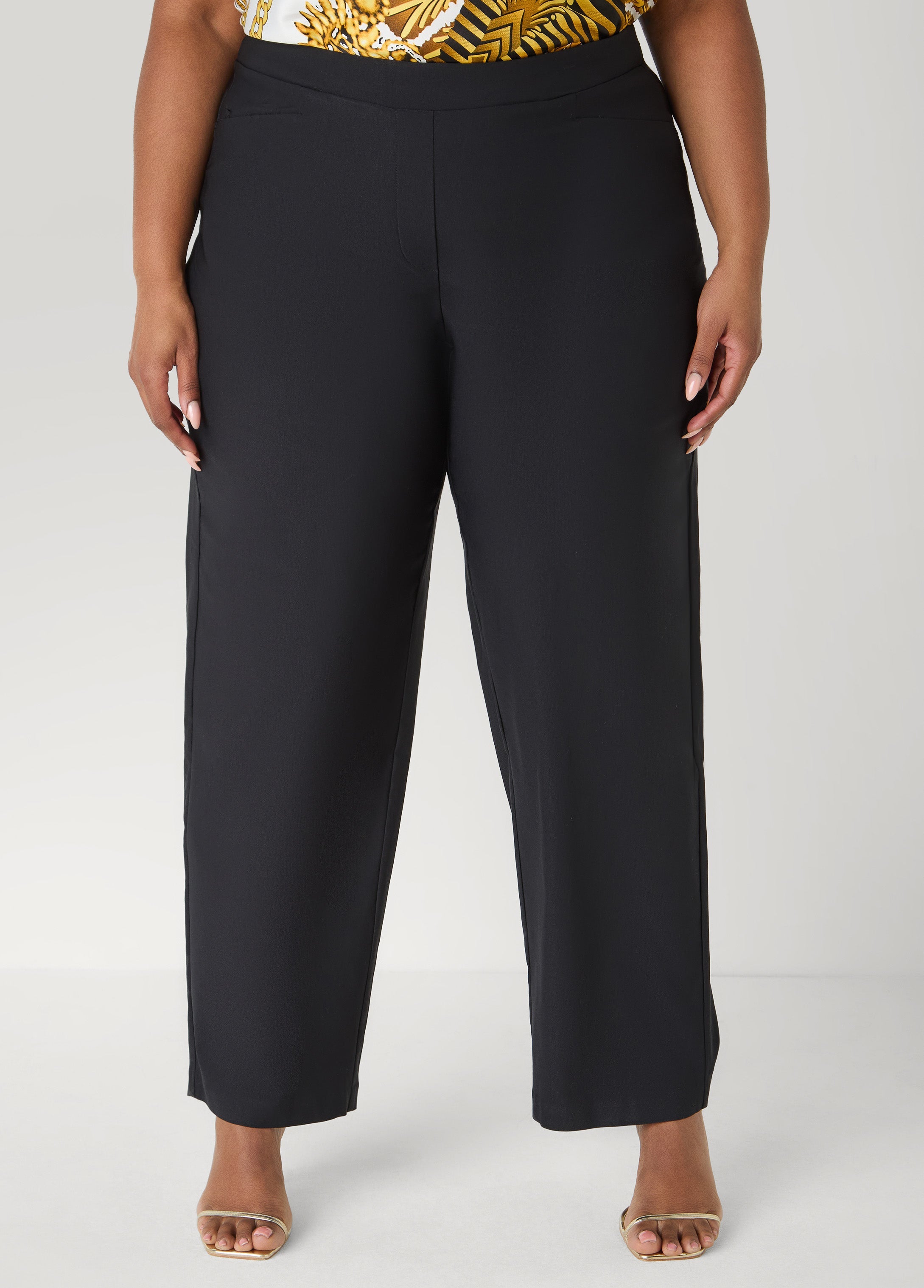 Millennium Short Pull On Trousers Black | Ashley Stewart