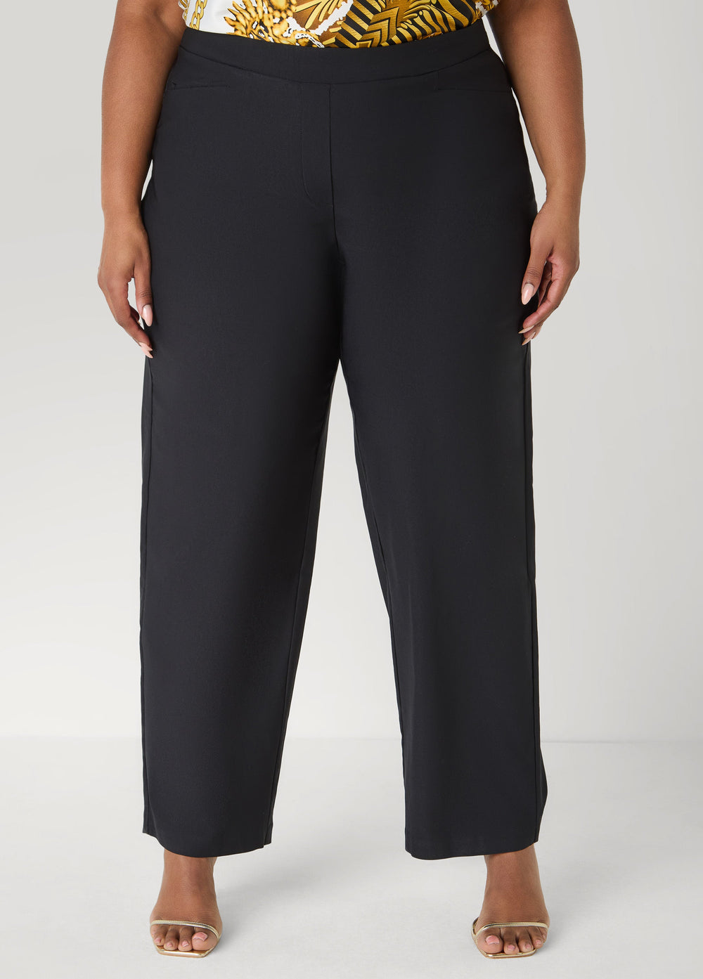 Millennium Short Pull On Trousers Black | Ashley Stewart