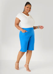 Millennium Pull On Bermuda Shorts Victoria Blue | Ashley Stewart
