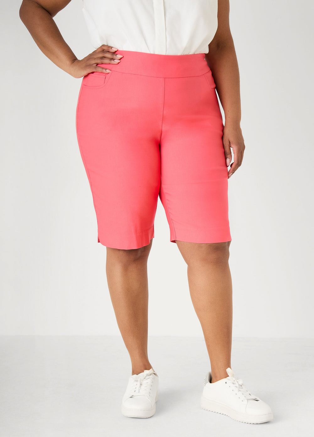 Millennium Pull On Bermuda Shorts Victoria Blue | Ashley Stewart