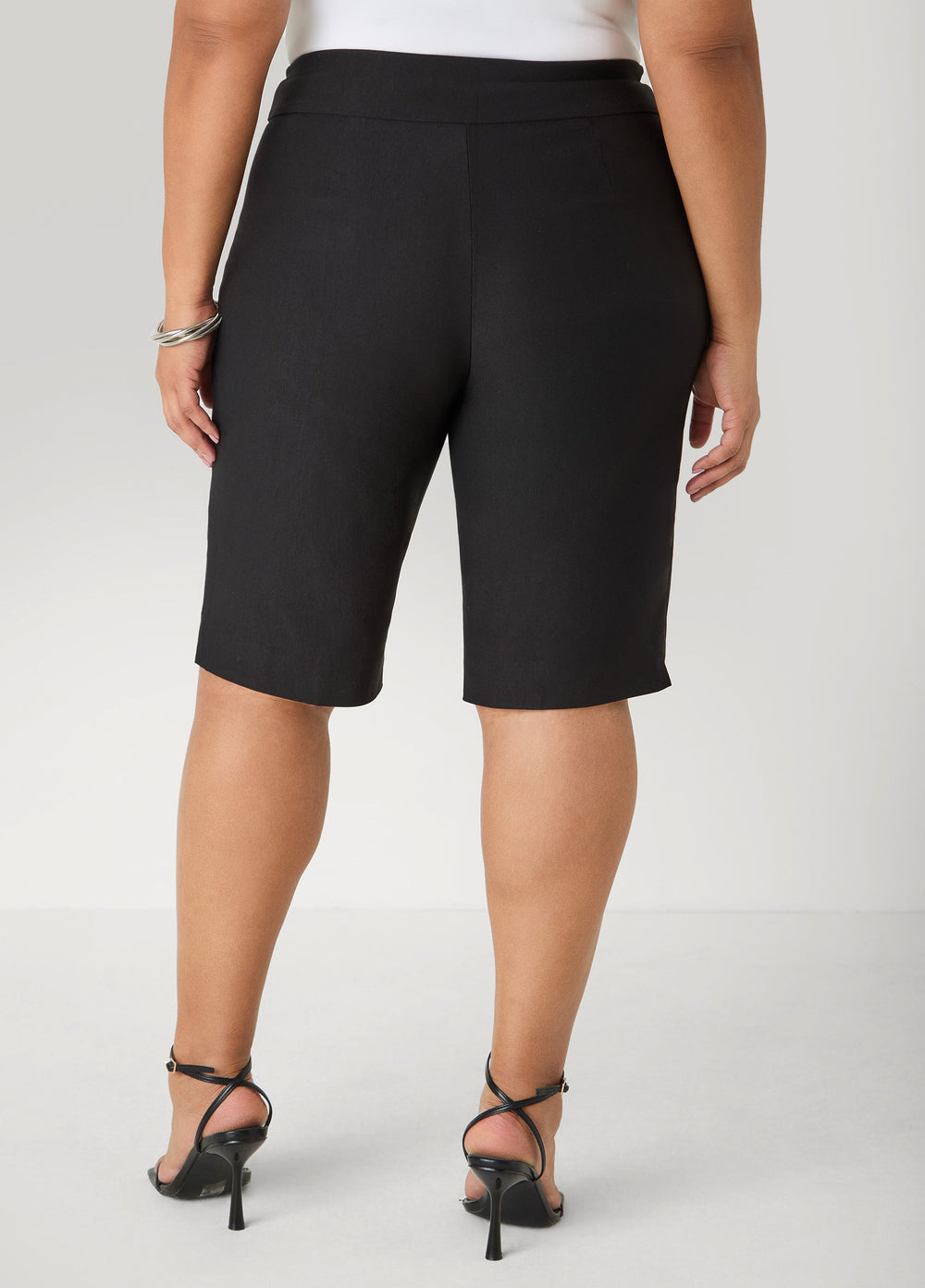 Millennium Slip On Bermuda Shorts Black | Ashley Stewart