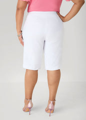 Millennium High Rise Bermuda Short White | Ashley Stewart