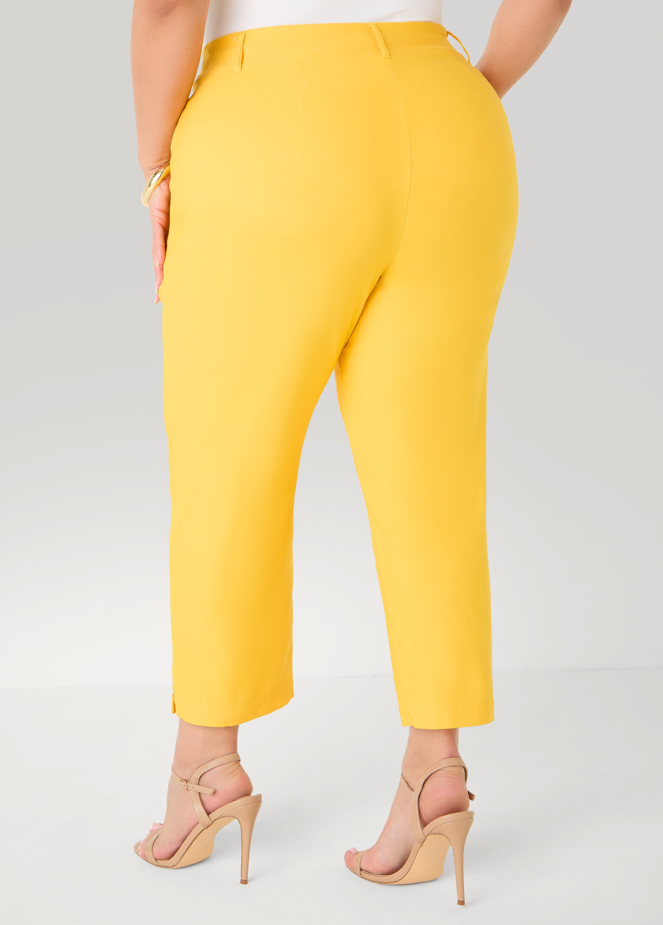 Millennium Split Cuff Capris Spectra Yellow | Ashley Stewart