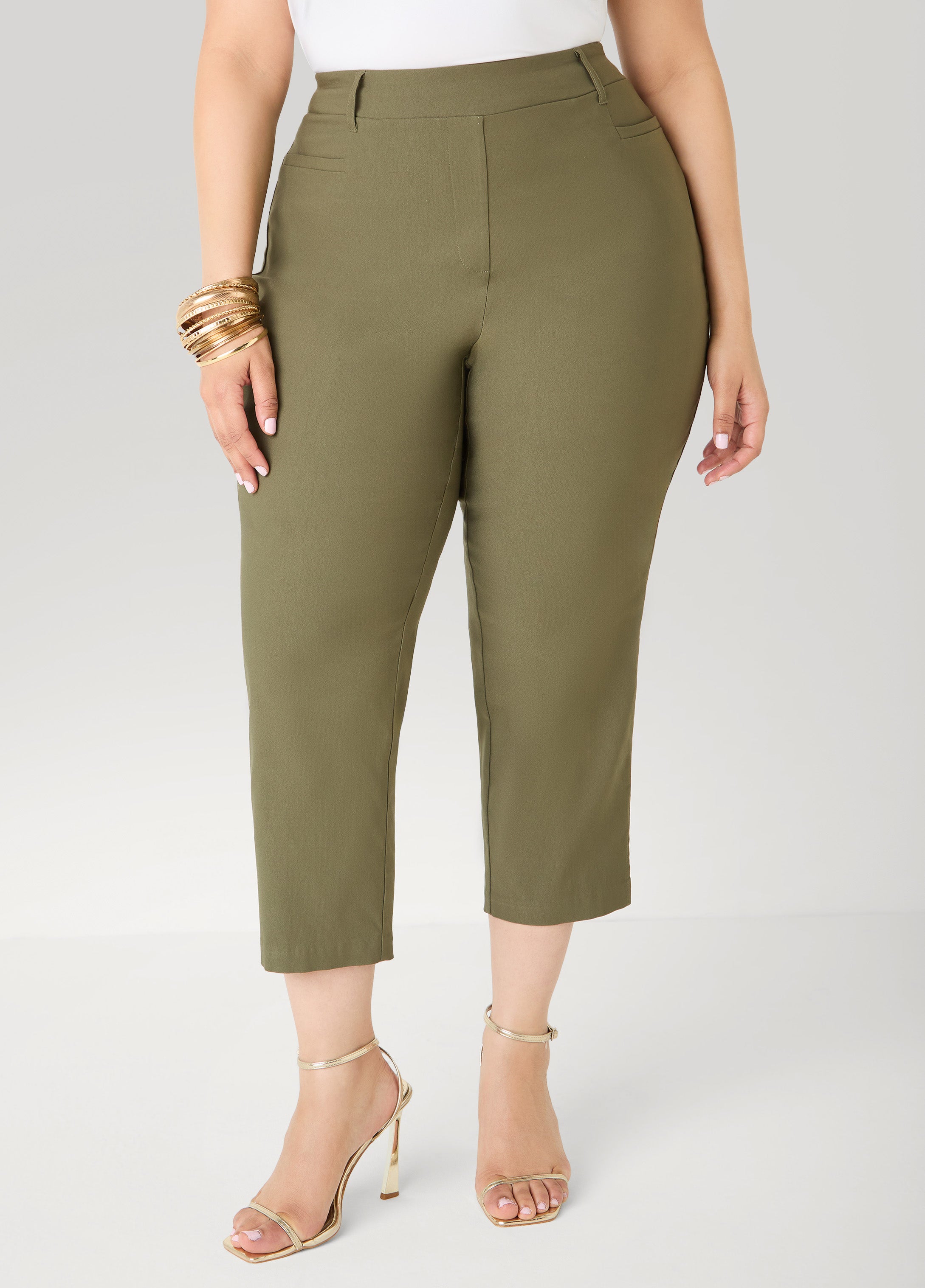 Millennium Split Cuff Capris Spectra Yellow | Ashley Stewart