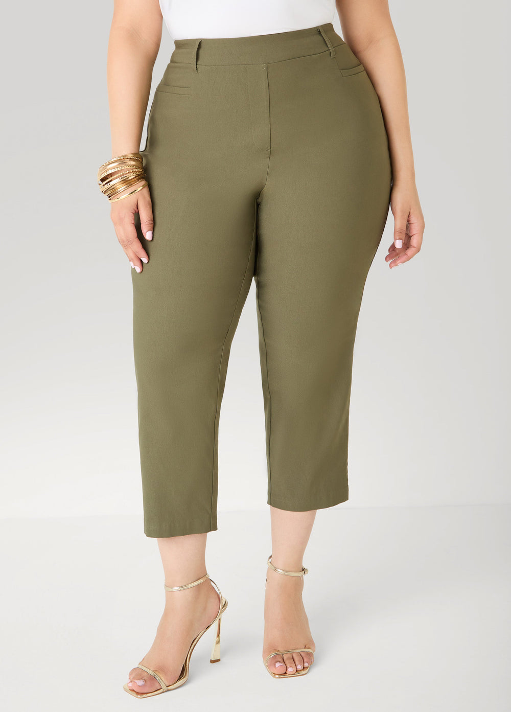Millennium Split Cuff Capris Spectra Yellow | Ashley Stewart