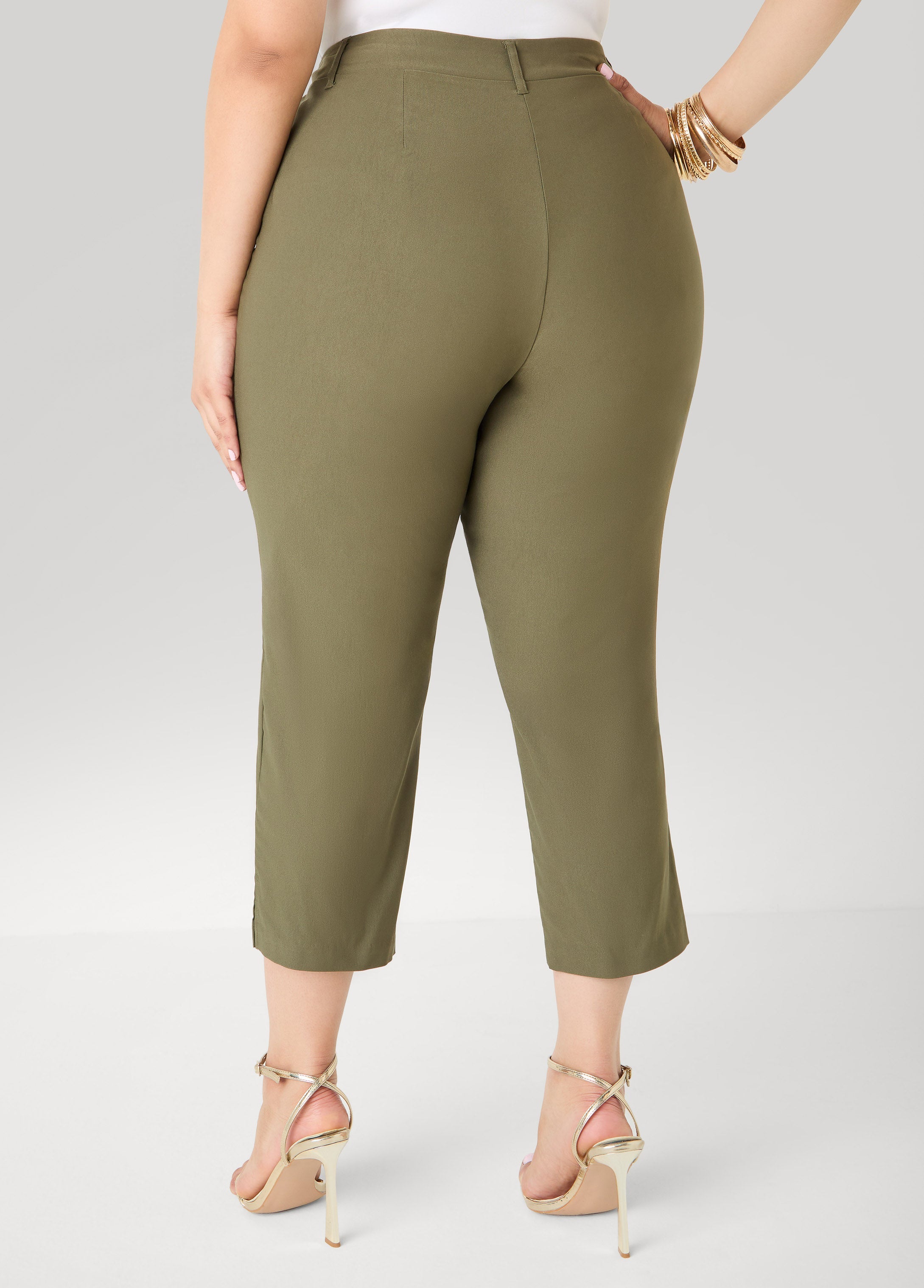 Millennium Split Cuff Capris Spectra Yellow | Ashley Stewart