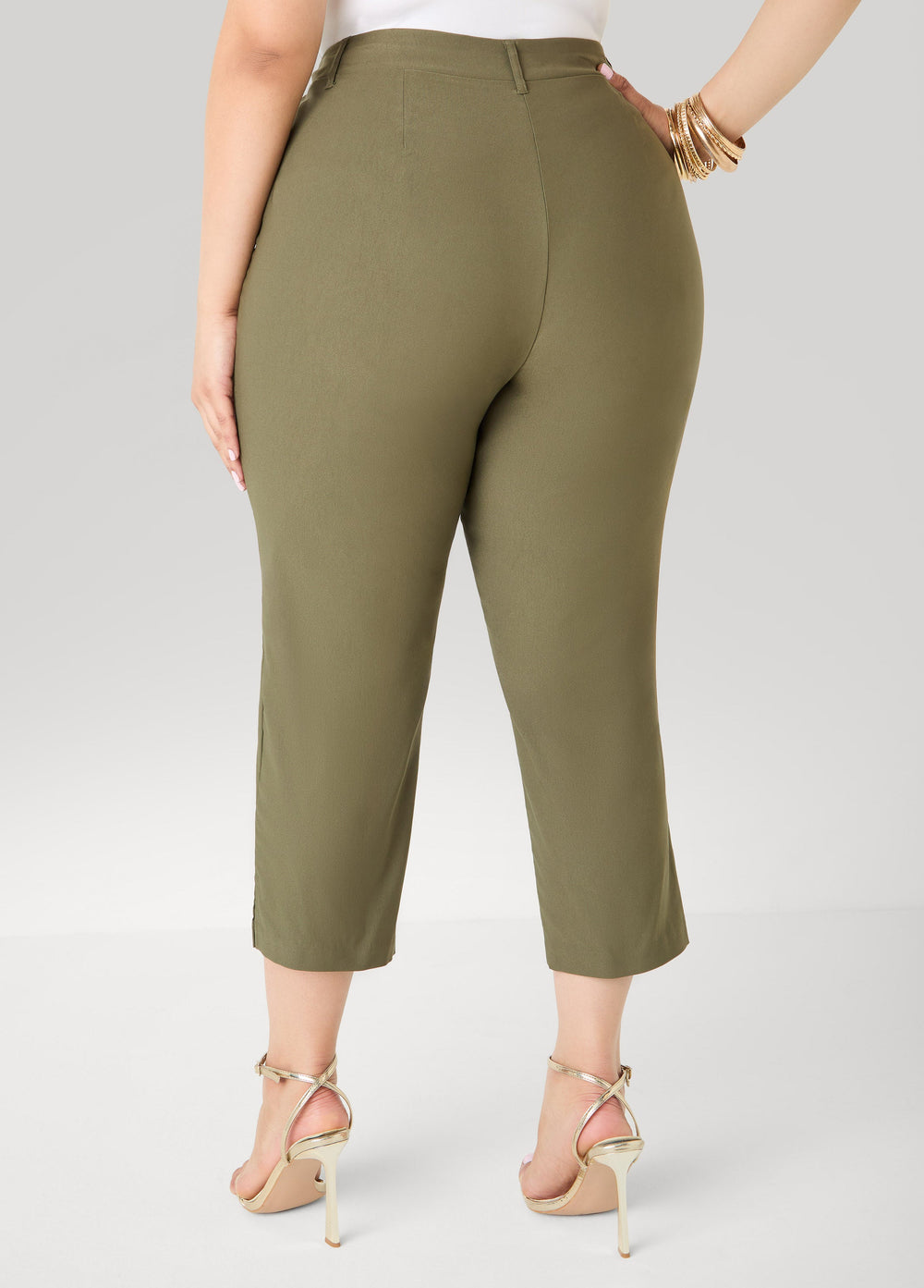 Millennium Split Cuff Capris Spectra Yellow | Ashley Stewart