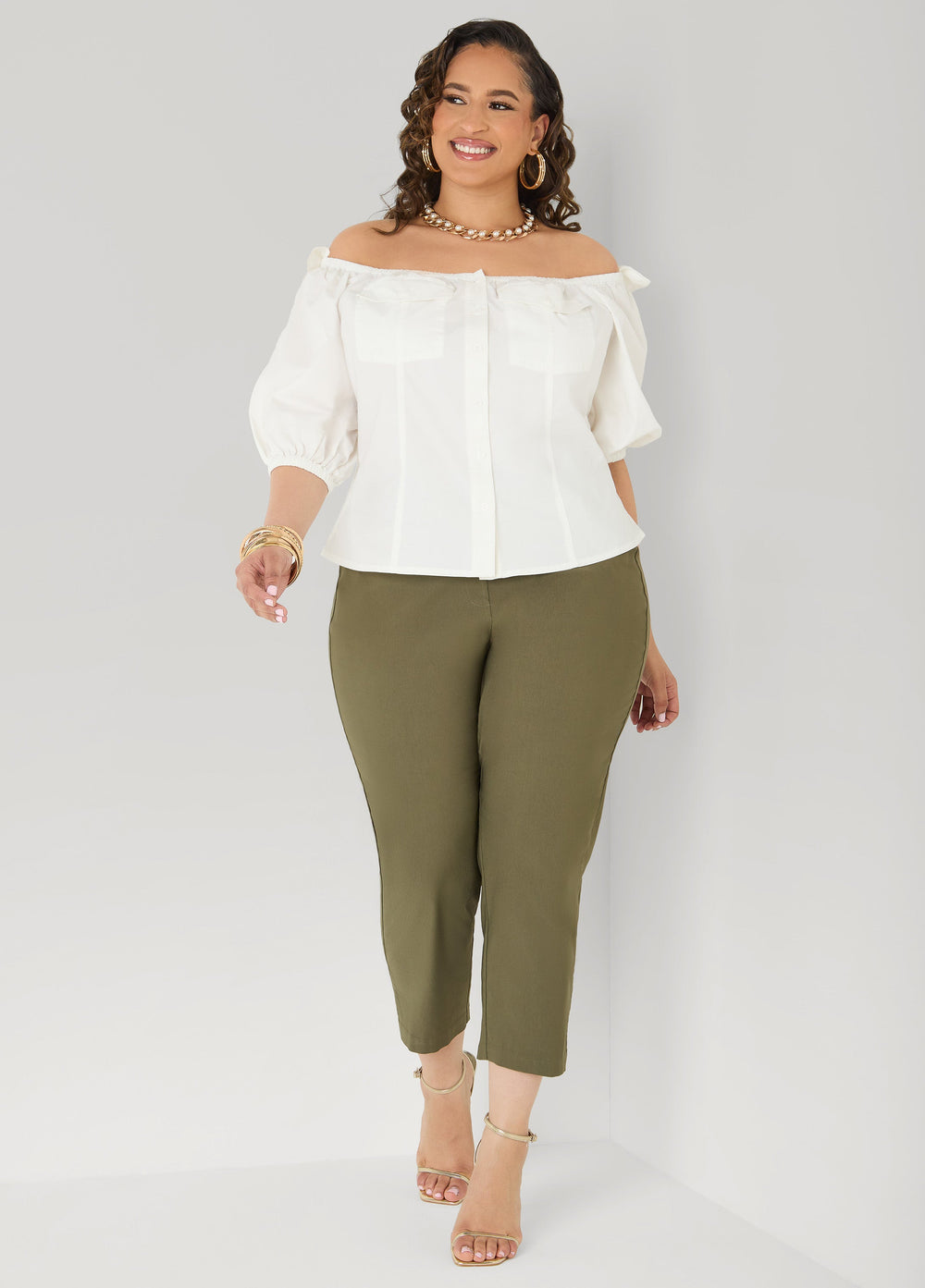 Millennium Split Cuff Capris Spectra Yellow | Ashley Stewart