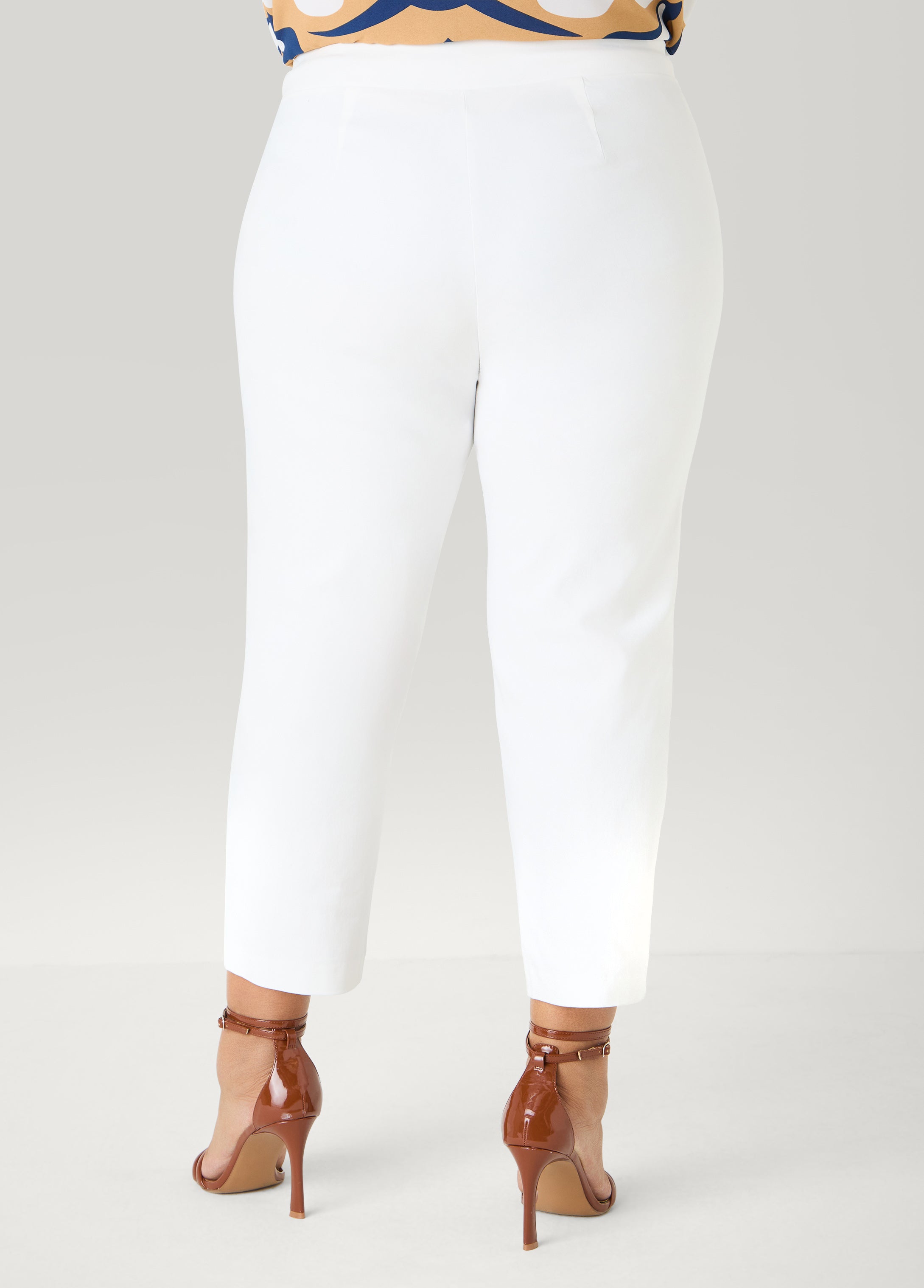 Millennium Pocket Front Capris White | Ashley Stewart