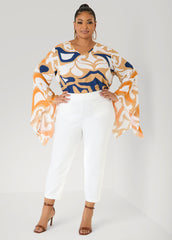 Millennium Pocket Front Capris White | Ashley Stewart