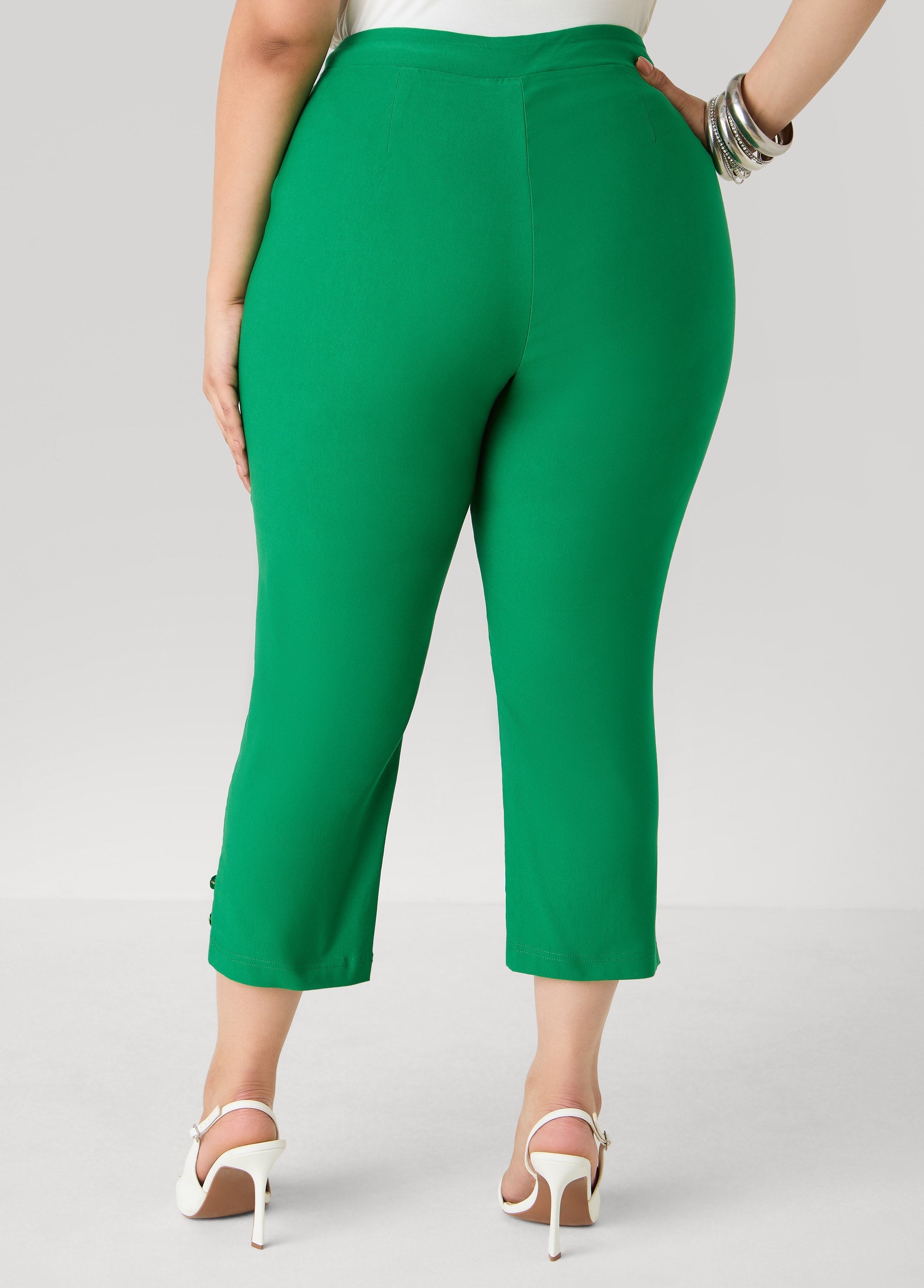 Millennium Button Accent Capris Amazon | Ashley Stewart