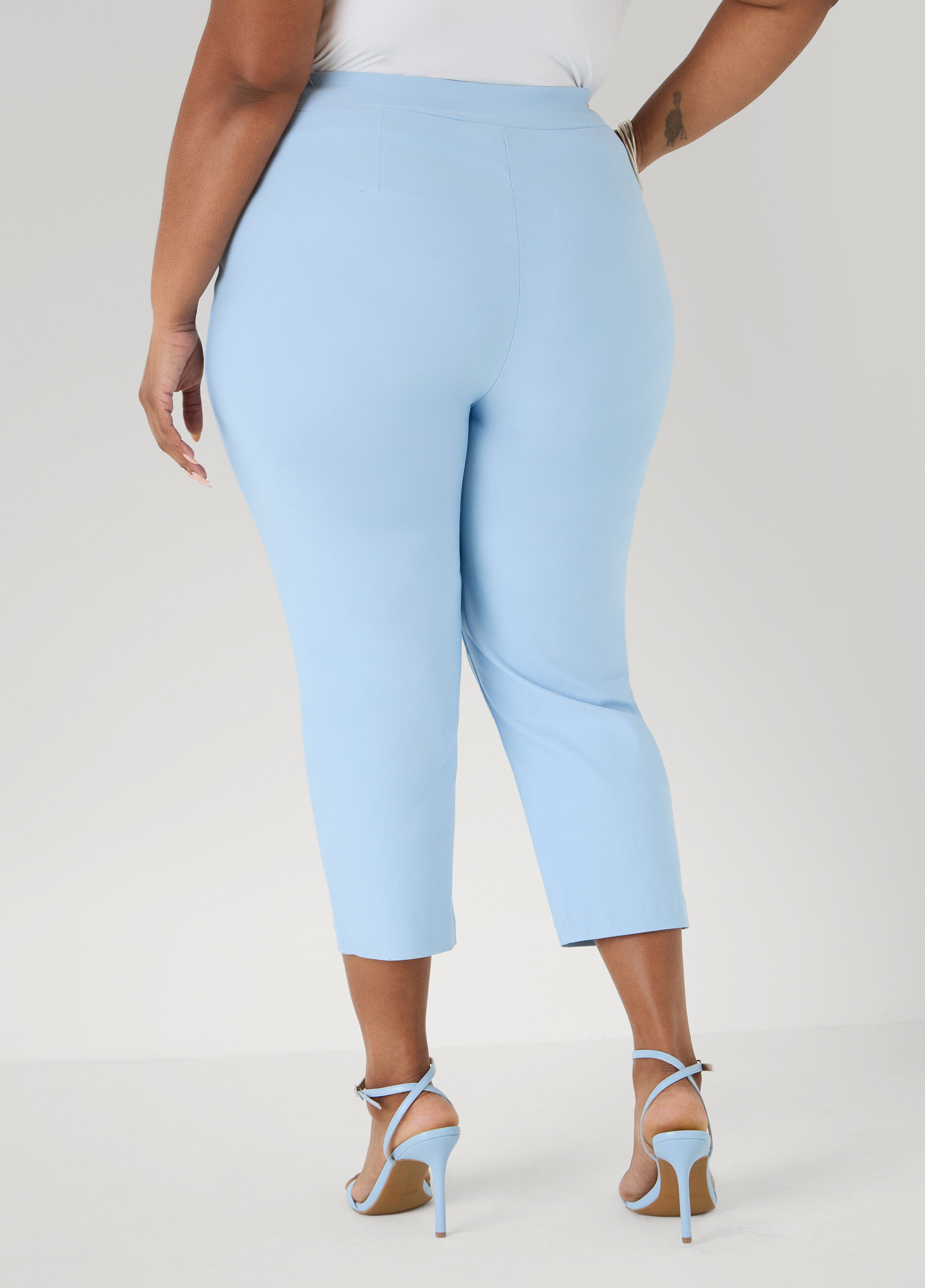 Millennium Twill Capris POWDER BLUE | Ashley Stewart