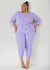 Millennium Mid Rise Capris Violet Tulip | Ashley Stewart