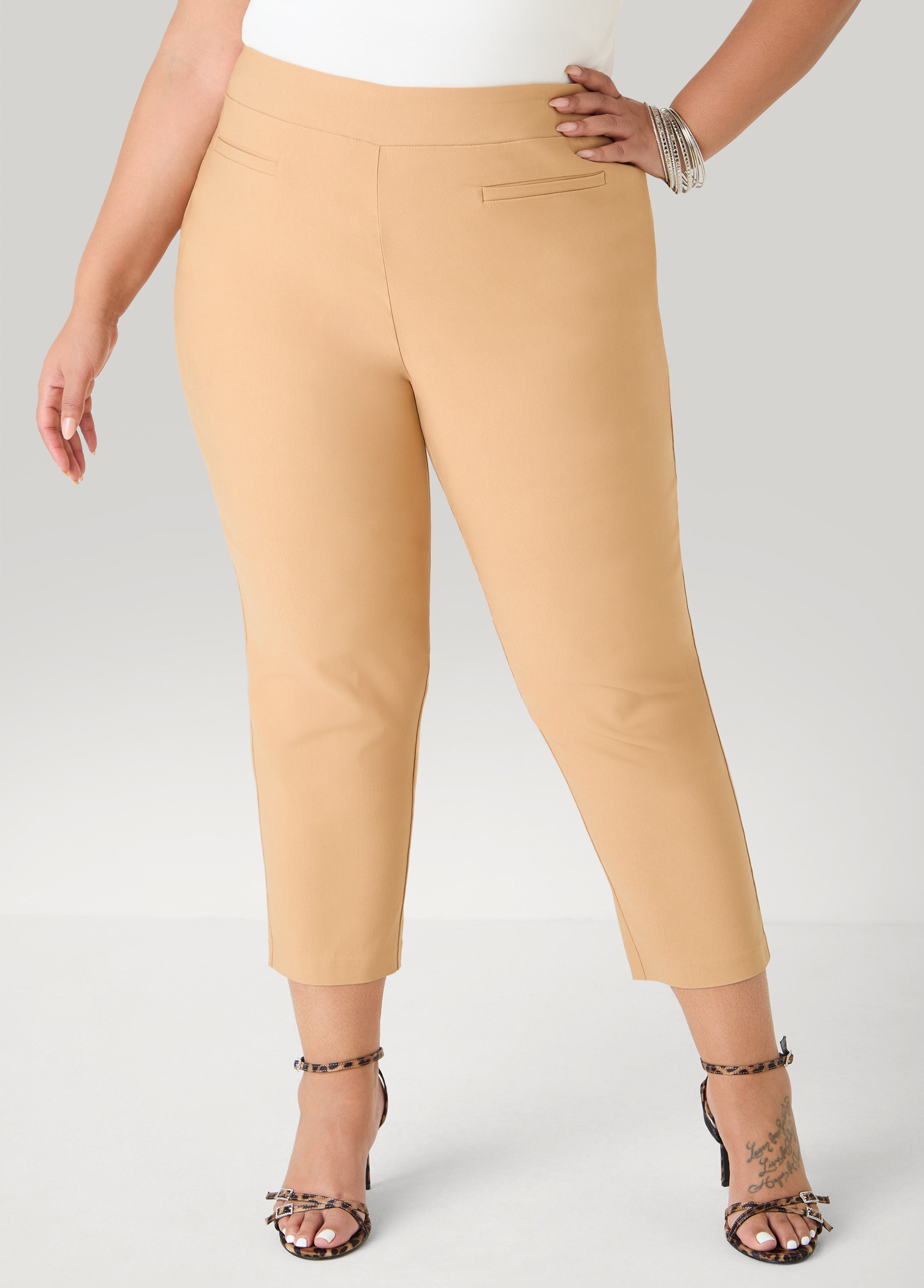 Millennium Pull On Capris Iced Coffee | Ashley Stewart