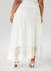 Crochet Maxi Skirt White | Ashley Stewart
