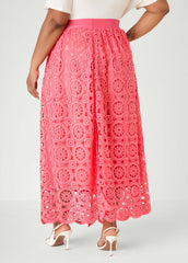 Crocheted Maxi Skirt Calypso Coral | Ashley Stewart