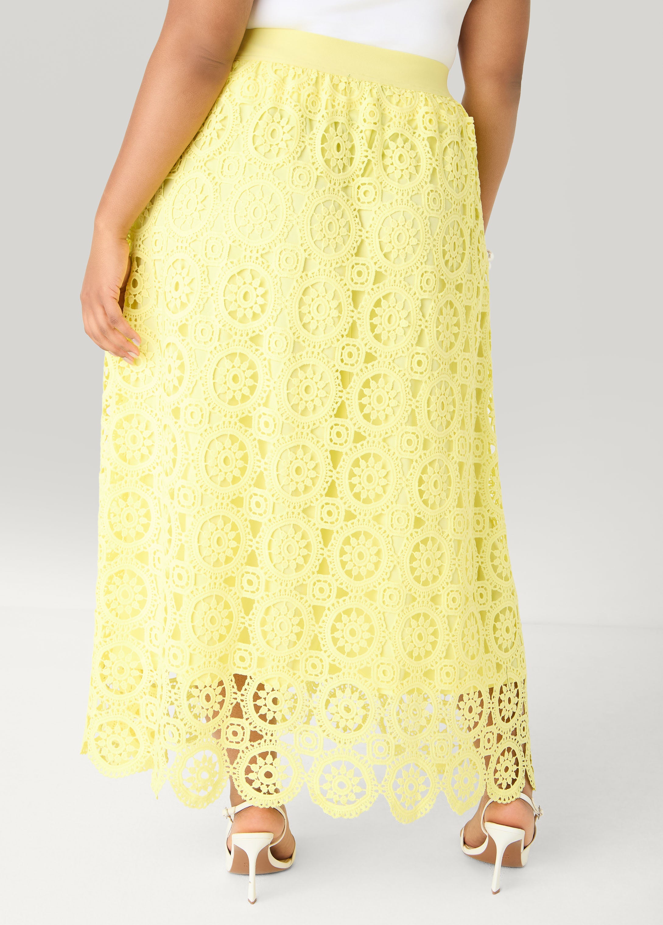 Crocheted Maxi Skirt Calypso Coral | Ashley Stewart
