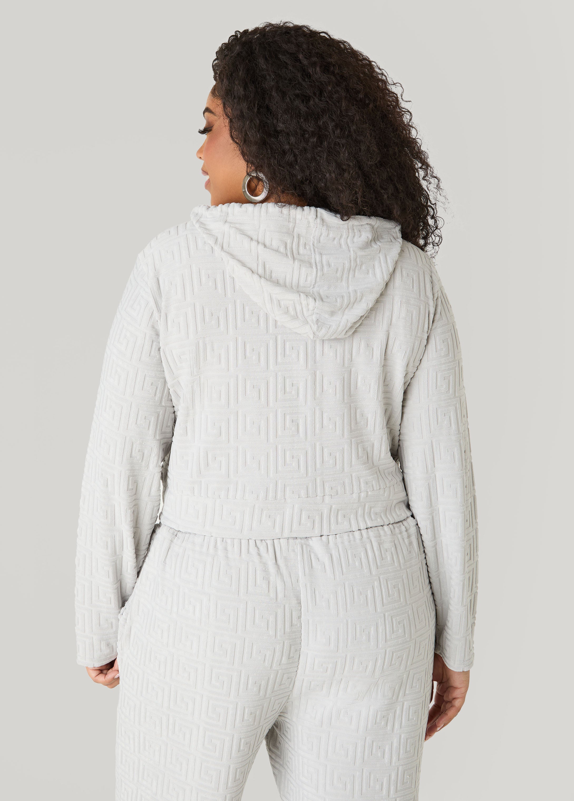 Greek Key Track Jacket Coffee Bean | Ashley Stewart