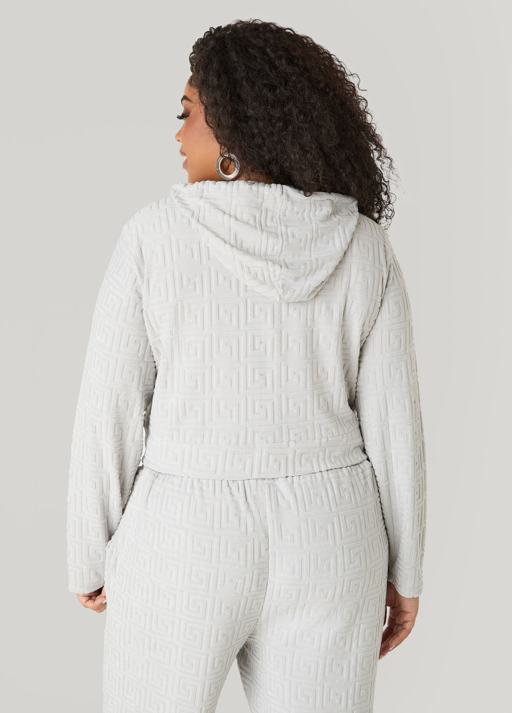 Greek Key Track Jacket Coffee Bean | Ashley Stewart